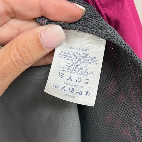 Lands’ End Pink Waterproof Rain Jacket Hooded Utility Coat Size M 10-12 - Picture 4 of 6